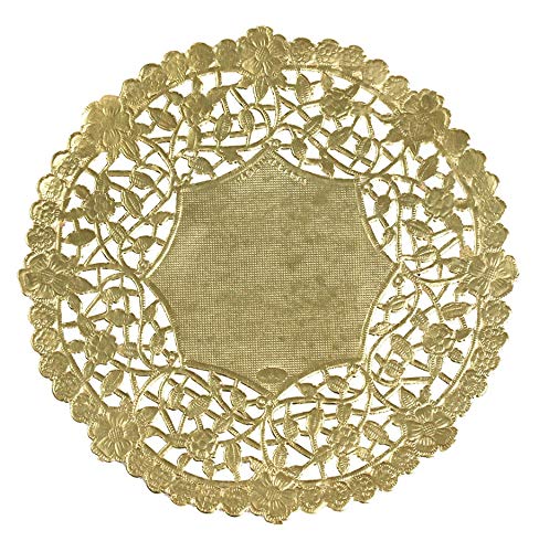 Hygloss Products 6 Inch Gold Foil Doilies - Round Doilies Made in the USA, 12 Pack - Image 1