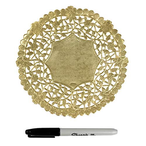 Hygloss Products 6 Inch Gold Foil Doilies - Round Doilies Made in the USA, 12 Pack - Image 2