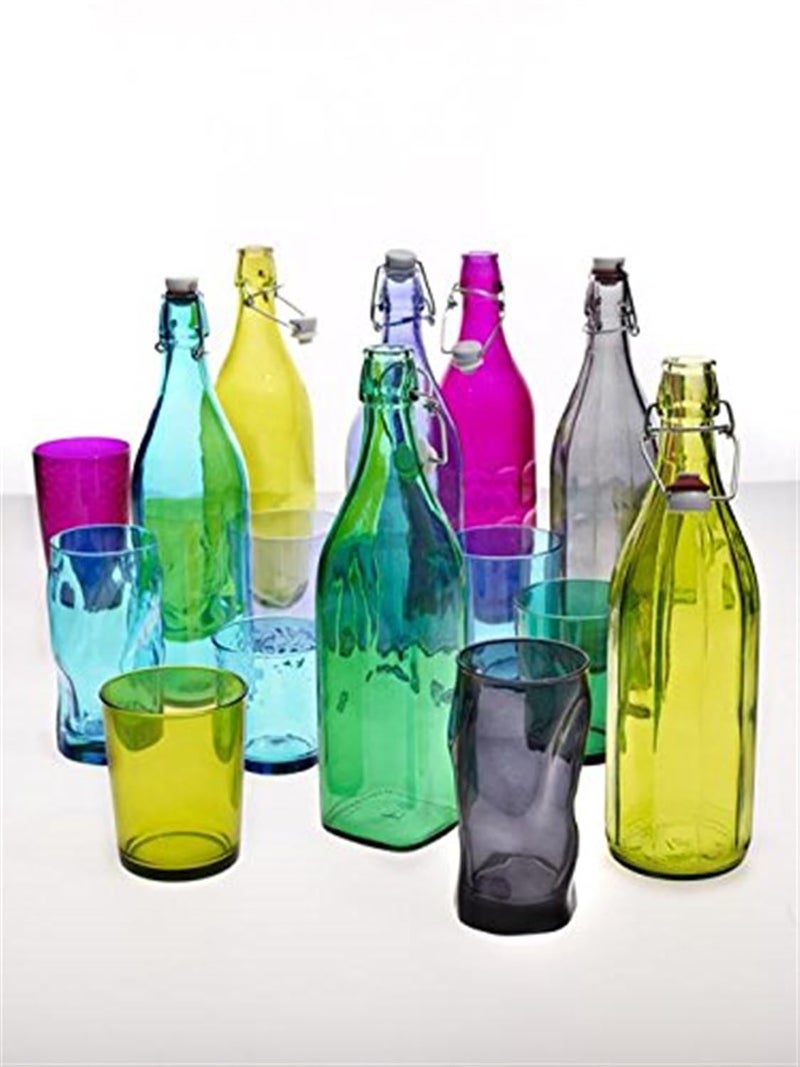 Bormioli Rocco Giara Beverage Bottle with Clamp Lid, 33.75 oz - Leakproof Glass Container for Homemade Juices & Dressings - Stylish Drinkware Storage for Kitchen/Restaurant - Made in Italy (Blue) - Image 4