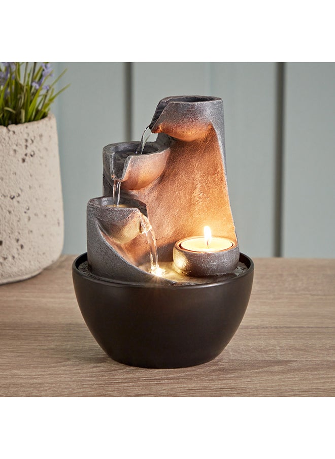 Home Box Belen Mini Modern Fountain With LED Light 13 x 18 x 13 cm  - Image 1