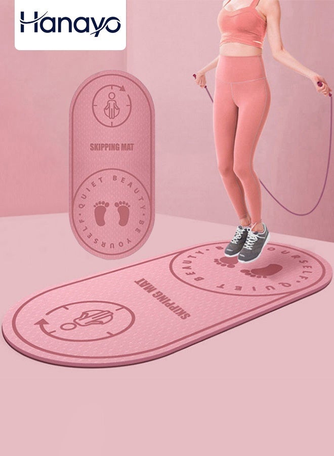 Hanayo Skipping Mat Waterproof Multi-use Skipping Mat No Odor TPE Jump Rope Exercise Cushioning Mute Exercise & Fitness Mat Yoga Mat with Non-Slip Texture for Home Indoor and Outdoor(Pink) - Image 1