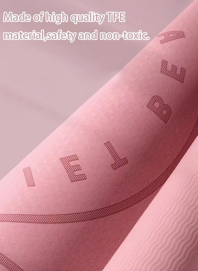 Hanayo Skipping Mat Waterproof Multi-use Skipping Mat No Odor TPE Jump Rope Exercise Cushioning Mute Exercise & Fitness Mat Yoga Mat with Non-Slip Texture for Home Indoor and Outdoor(Pink) - Image 3