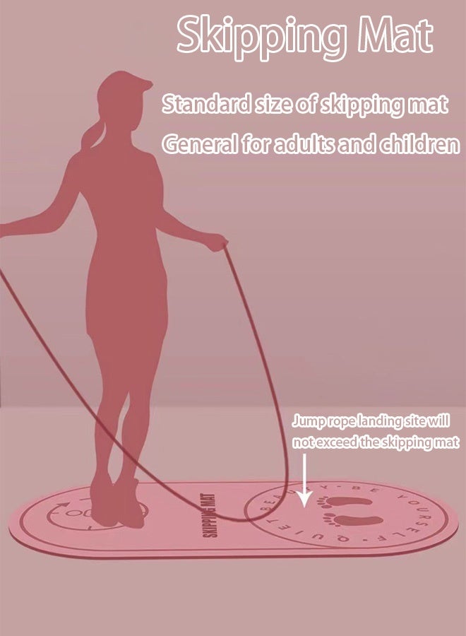 Hanayo Skipping Mat Waterproof Multi-use Skipping Mat No Odor TPE Jump Rope Exercise Cushioning Mute Exercise & Fitness Mat Yoga Mat with Non-Slip Texture for Home Indoor and Outdoor(Pink) - Image 2