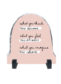 Protective Printed White Rock Shape Marble Photo Frame for Table Top What You Think You Become
