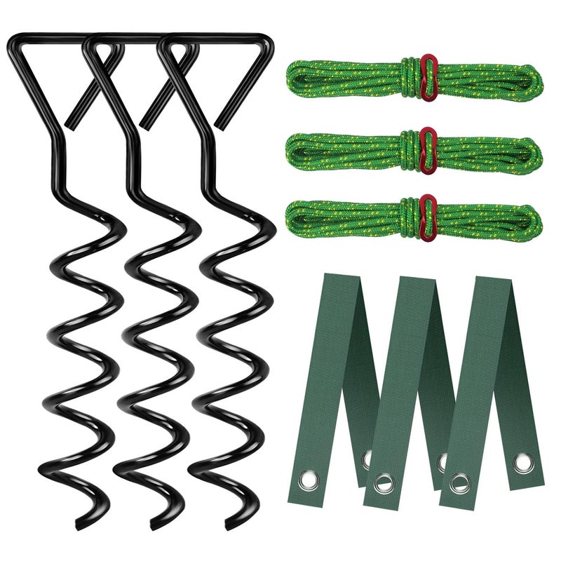 FCENDS Tree Stake Kit, Heavy Duty Spiral Tree Stakes and Supports for Straightening Leaning or Young Trees, Protects from Harsh Weather - Image 1