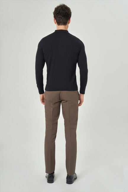 Bisse Men's Polo Neck Buttoned Knitwear BLACK TR21K21202_D99  - Image 2