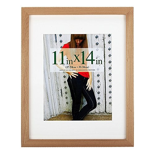 RPJC RPJC 11x14 inch Picture Frame Made of Solid Wood and High Definition Glass Display Pictures 8x10 with Mat or 11x14 - Image 1