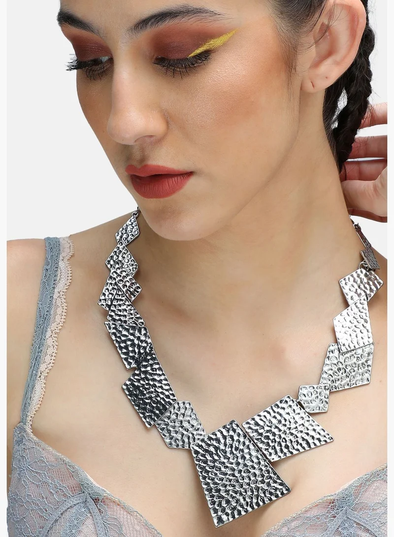 SOHI Silver Plated Party Designer Stone Necklace For Women