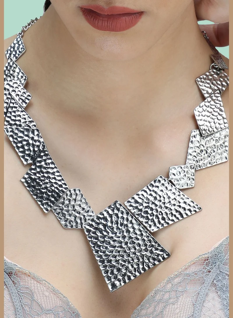 SOHI Silver Plated Party Designer Stone Necklace For Women