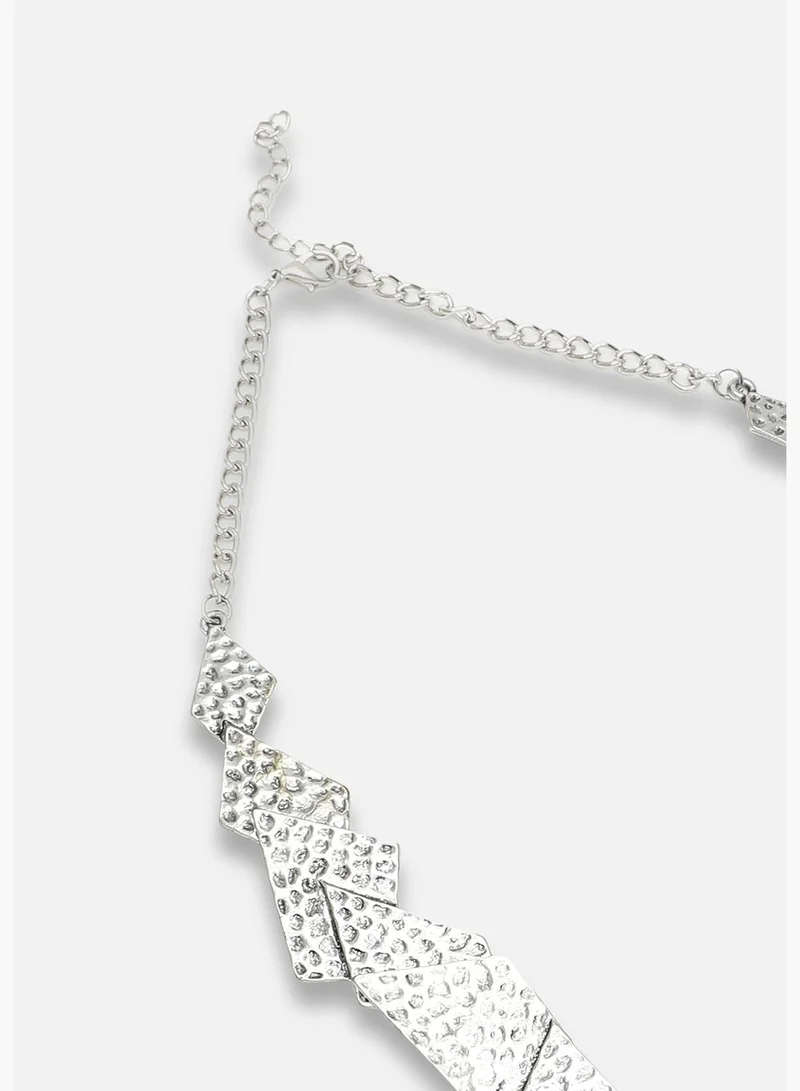 SOHI Silver Plated Party Designer Stone Necklace For Women