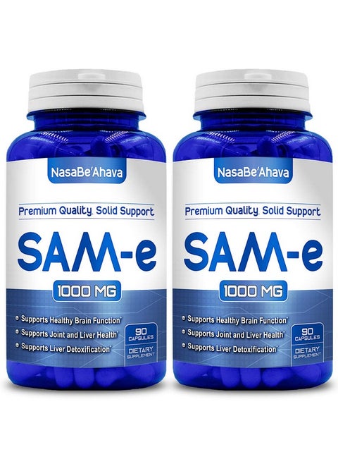 Nasa Beahava Pure Sam E 1000Mg (Per Serving) 90Capsules (2 Pack) (S Adenosyl Methionine) Supports Brain Function 180 Capsules