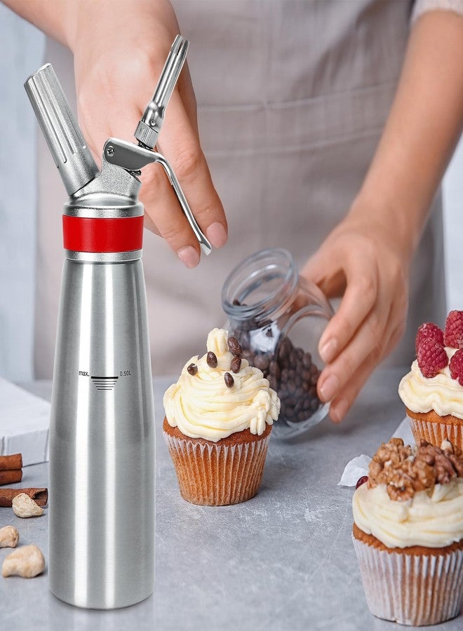 Ajimy Whipped Cream Dispenser Professional Whip Cream Canister Aluminum Whipped Cream Maker with 3 Decorating Stainless Nozzles - N2o Chargers (Not Included) - Image 4