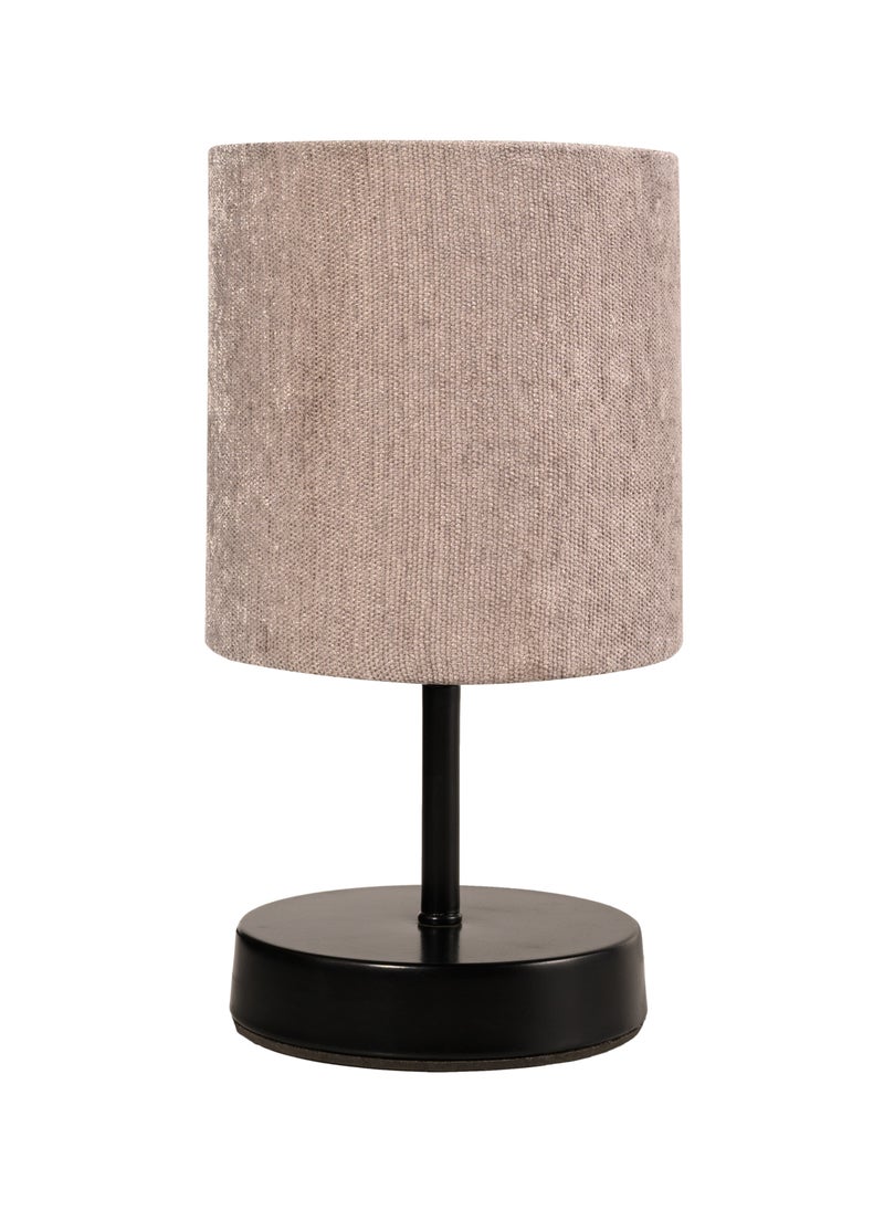 El Rawda Lighting - Distinctive And Elegant Table Lamp Shade With A Unique Fabric Shade And Gray Metal - Image 1