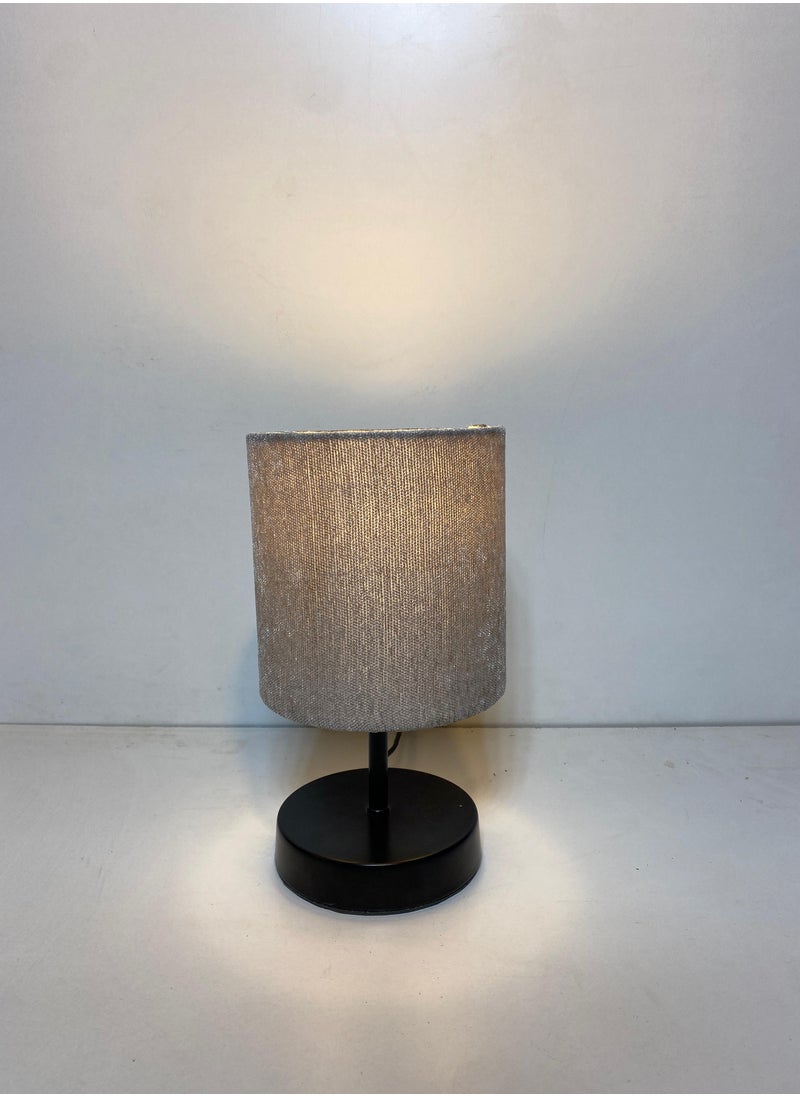 El Rawda Lighting - Distinctive And Elegant Table Lamp Shade With A Unique Fabric Shade And Gray Metal - Image 1