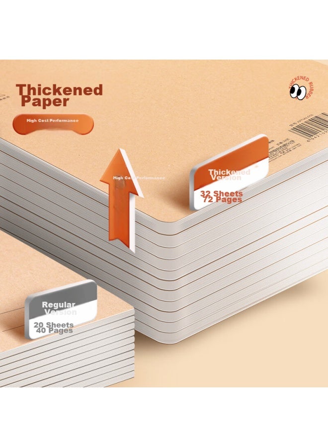 ام اند جي M&g Stationery دفتر تمارين مسطر 16k صديق للعيون 32 ورقة دفتر مخيط ورق كرافت دفتر ممارسة الطالب تصحيح الأخطاء 5 عبوات F16101y1 - Image 3