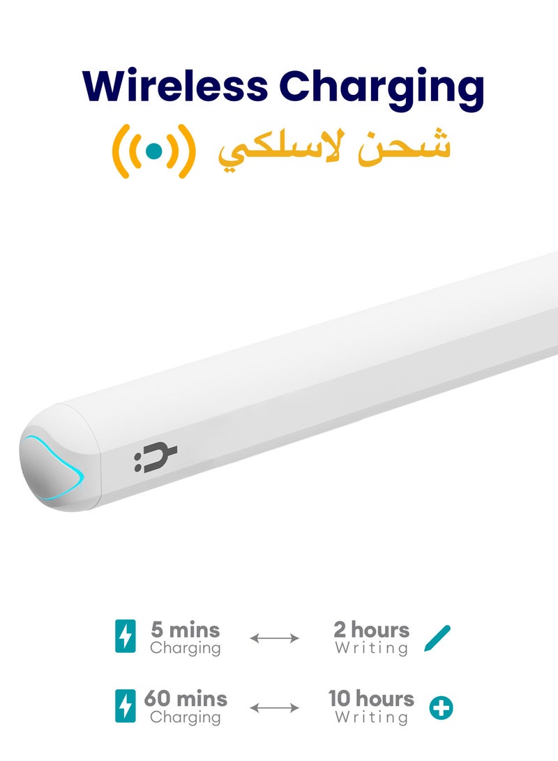 TinyMoose 2nd Generation Stylus Pen with Wireless Charging Pencil Pro Plus For Apple iPad Pro , iPad Mini, iPad Air, compatible with iPads Air / Mini / Pro made in 2023 and below - White - Image 3