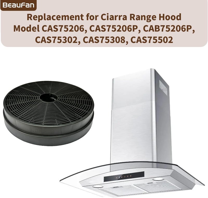 beaufan CBCF003 Activated Carbon Filter Compatible with Ciarra CBCS6/9102, CBWC/B6736N, CBCS9301 and CBCS4820 Cooker Hood Models - Image 2