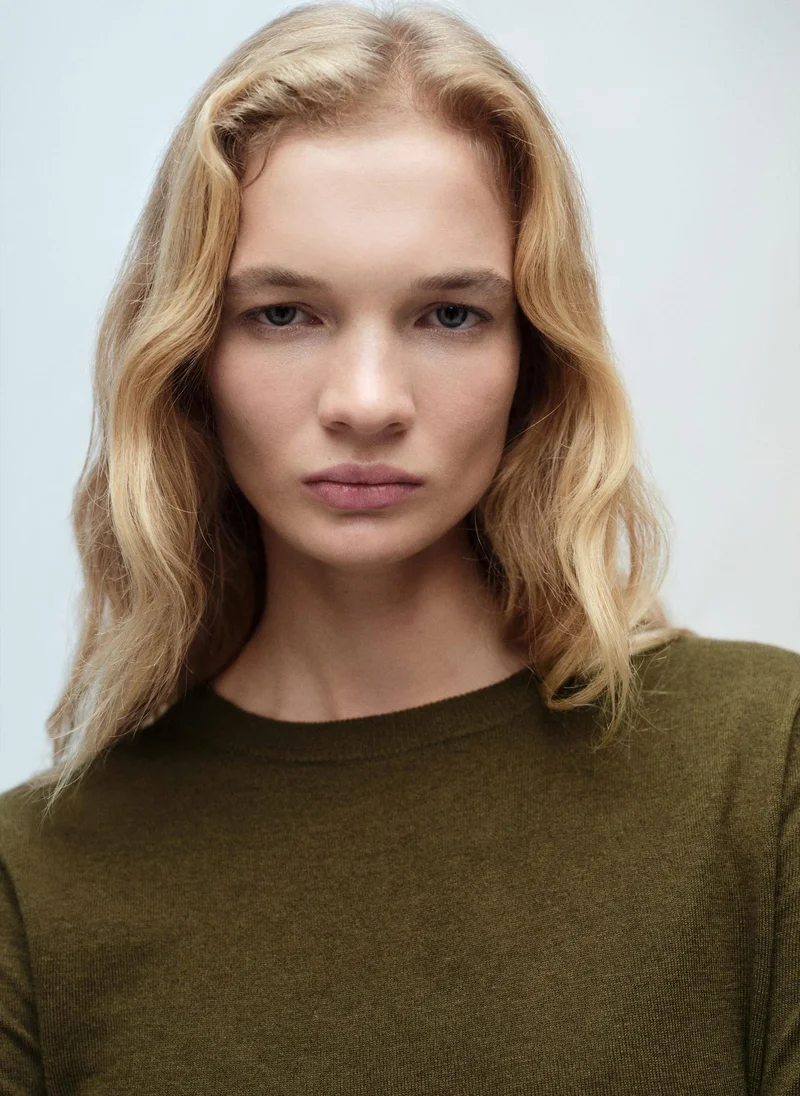 MANGO Round-Neck Knitted Sweater