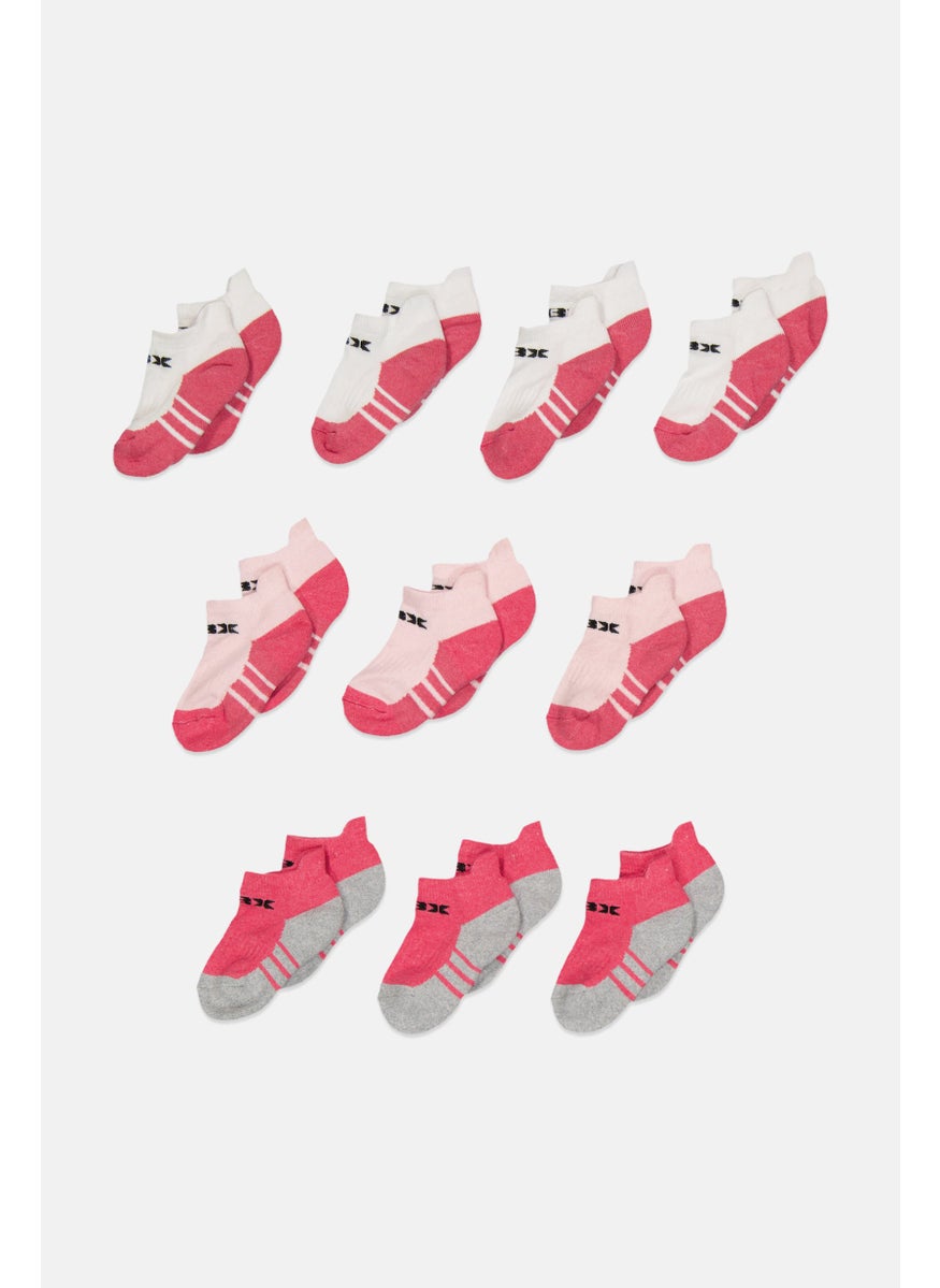 RBX Kids Girl Brand Logo Socks, Pink Combo  - Image 1