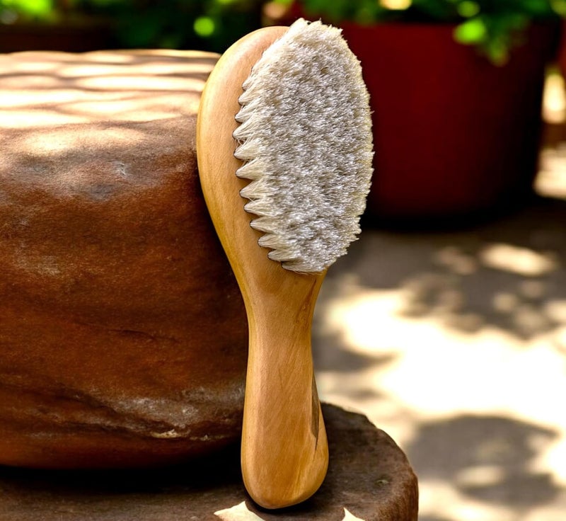 Comfy Cheeks Baby Hair Brush for Infants – Soft Bristles for Newborns | Gentle Wooden Brush for Baby Hair Grooming | Safe Scalp Massage for Toddlers | Natural & Non-Toxic Brush | Suitable from 0 Month+ - Image 1