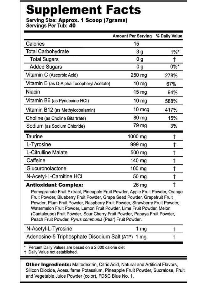 جي فيول مسحوق مشروب الطاقة جي فيول تشوج راغ، مزيج كافيين قبل التمرين للألعاب، خالي من السكر، تركيز أمينو، فيتامينات ومضادات أكسدة، 10.44 أونصة (توت أزرق حامض، 40 حصة) - Image 5