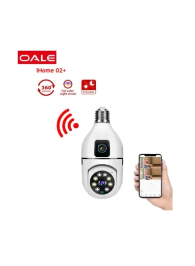 أوالي, كاميرا أمان واي فاي مزدوجة OALE iHome 02+ بدقة 2K فائقة الوضوح مع رؤية ليلية وعرض 360 درجة للاستخدام الداخلي والخارجي - Image 2