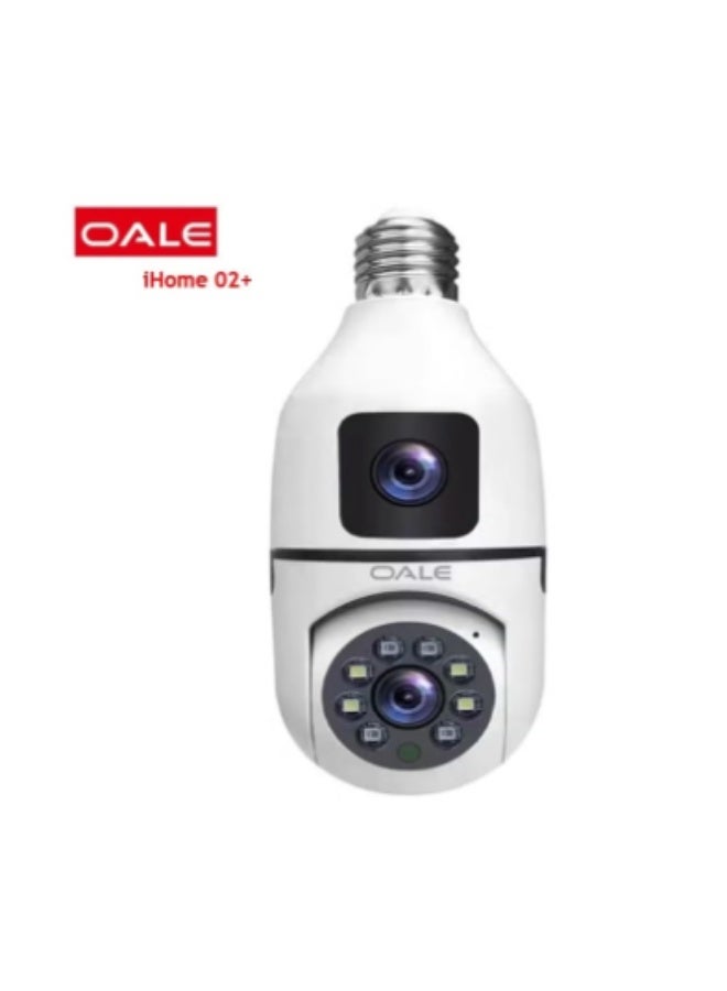 أوالي, كاميرا أمان واي فاي مزدوجة OALE iHome 02+ بدقة 2K فائقة الوضوح مع رؤية ليلية وعرض 360 درجة للاستخدام الداخلي والخارجي - Image 1
