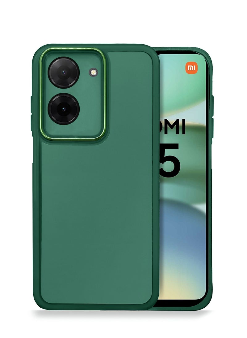 دبليو تيك Xiaomi Redmi A5 4G 2025 هاتف ناعم شفاف TPU سيليكون رفيع للغاية أنيق مطلي بالكهرباء غطاء العلبة الخلفي للكاميرا - أخضر غامق - Image 1