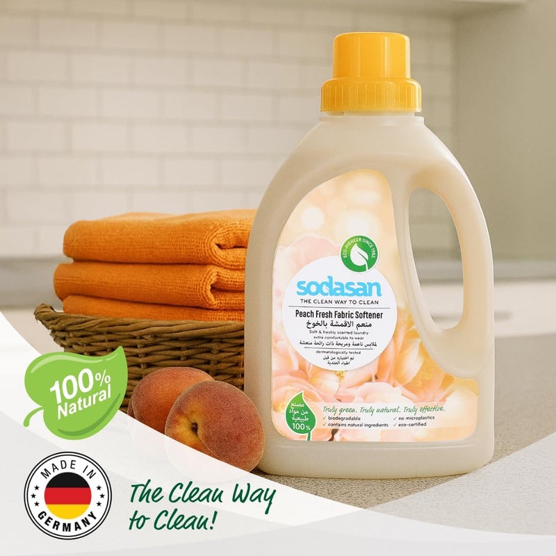 sodasan 100% Natural Peach Fabric Softener 750ml - Image 2