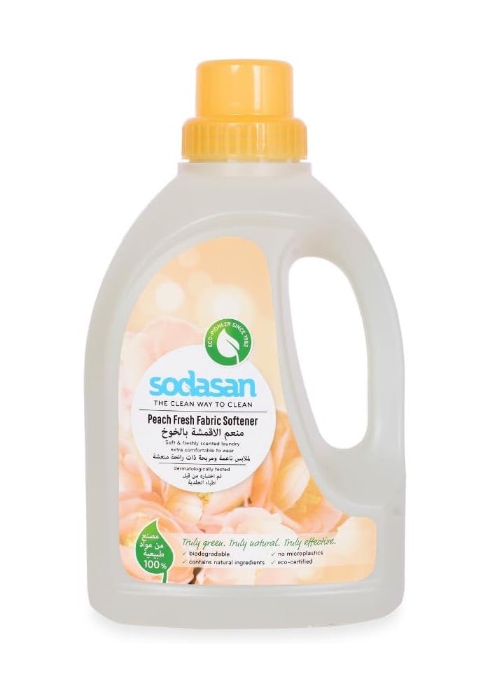 sodasan 100% Natural Peach Fabric Softener 750ml - Image 1