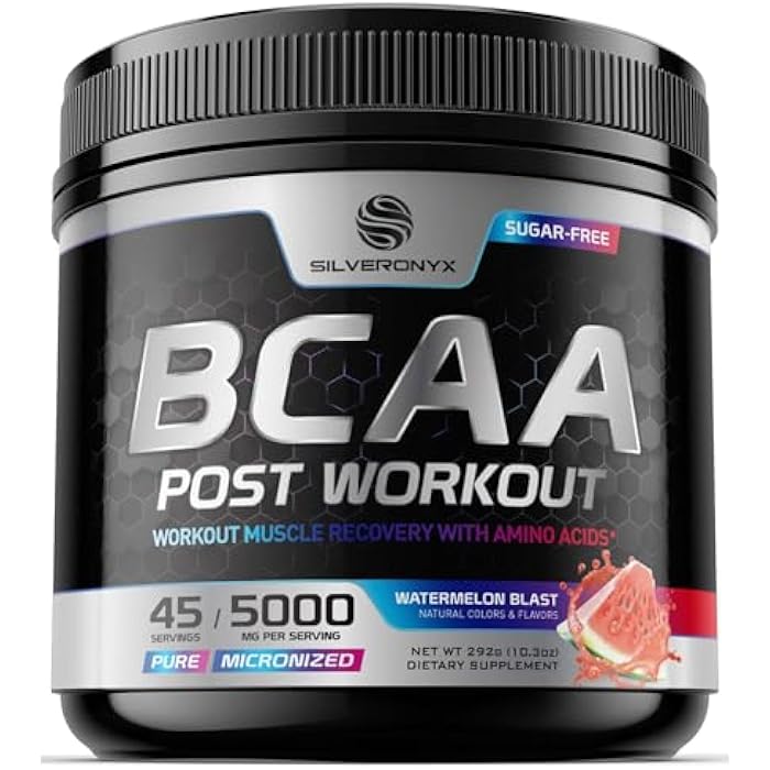 SilverOnyx Muscle Recovery Drink Powder with BCAA, L-Glutamine & Amino Acids - Best Muscle Recovery Supplements for Post Workout - Sugar Free, Branched Chain Amino Acid Supplement for Women & Men - 45 Servings - Image 1