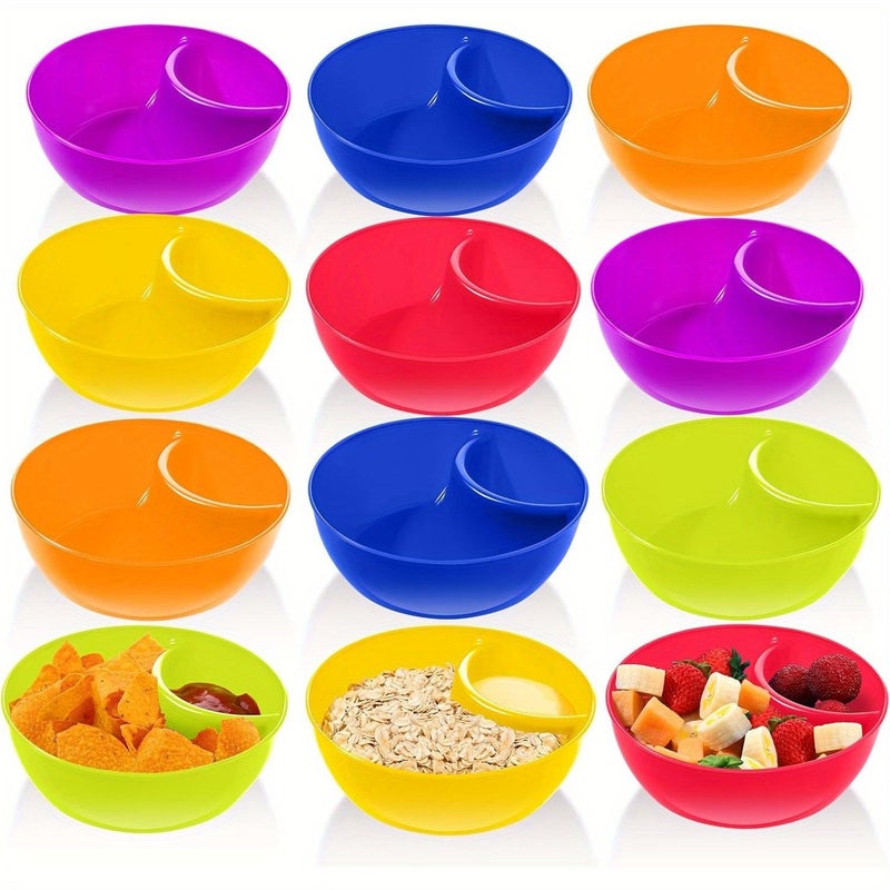 12 Multicolor Stackable Snack Bowls Microwave Dishwasher Safe Anti Soggy For Chips Salsa Nuts Party - Image 2