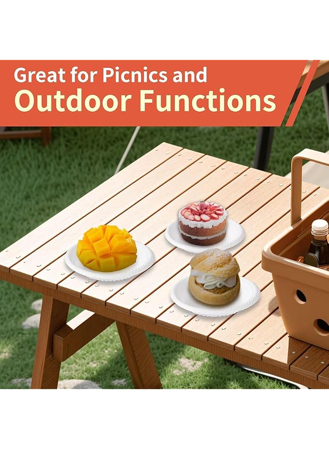 KASTWAVE Small Paper Plates   Heavy Duty White Disposable Cake And Dessert Plates, Uncoated Round Appetizer Tableware For Weddings, Graduations, Christmas Parties, And Holidays (50 Pack,4 Inch,White) - Image 4