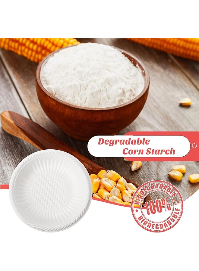 KASTWAVE Small Paper Plates   Heavy Duty White Disposable Cake And Dessert Plates, Uncoated Round Appetizer Tableware For Weddings, Graduations, Christmas Parties, And Holidays (50 Pack,4 Inch,White) - Image 3