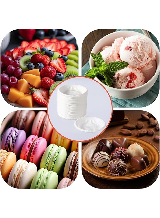 KASTWAVE Small Paper Plates   Heavy Duty White Disposable Cake And Dessert Plates, Uncoated Round Appetizer Tableware For Weddings, Graduations, Christmas Parties, And Holidays (50 Pack,4 Inch,White) - Image 2