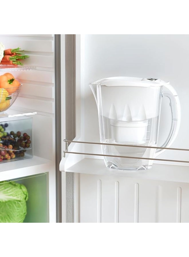 Aquaphor AQUAPHOR Amethyst Water Filter Jug White – 2.8L Capacity | Includes 1 x MAXFOR+ Filter Cartridge (200L) | Reduces Limescale, Chlorine, Heavy Metals & Microplastics | BPA-Free | Compact Fridge-Friendly Design  - Image 2