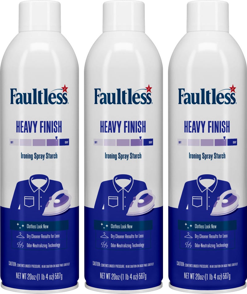 Faultless Heavy Spray Starch 20 oz Cans 3 Pack