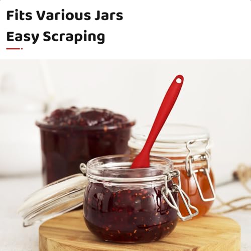 MOJOTORY Silicone Jar Scraper with Long Handle, Jam Spreader for Peanut Butter, Kitchen Spatula for Baking and Cake Icing, Small Silicone Spatula, 2Pcs - Image 5