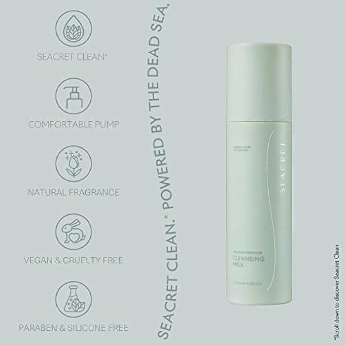SEACRET Minerals Facial Cleansing Milk, Facial Wash For Women with Dead Sea Minerals, Sesame & Grape Seed Oils and Rosehip Oil, Removes Make Up, Suitable for All Skin Types, 6.8 Fl Oz / 201 ml - Image 4