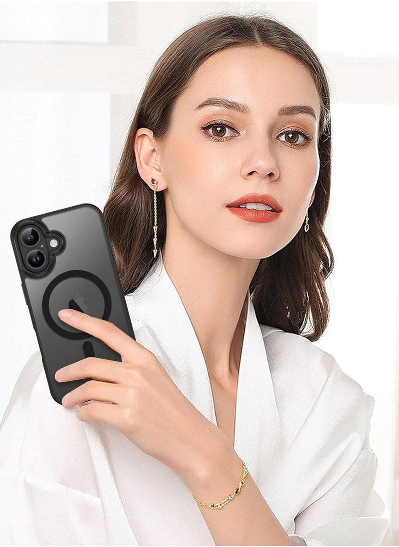 Eligo - iPhone 16 MagSafe Case Magnetic Back Cover,【Full Shockproof Protection】Translucent Matte Back, Slim Phone Cover with Strong Magnet for Apple 16 (2024)(Black) - Image 1