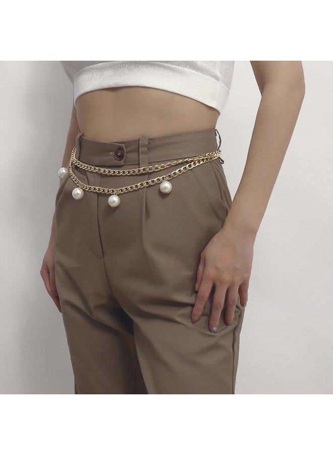 Xerling Big Pearl Waist Chain for Women Statement Belly Chain for Waist Jean Bohemian Jewelry Body Chain Charm Accessories - Image 2