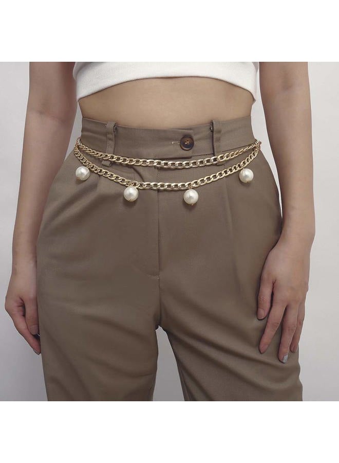 Xerling Big Pearl Waist Chain for Women Statement Belly Chain for Waist Jean Bohemian Jewelry Body Chain Charm Accessories - Image 1