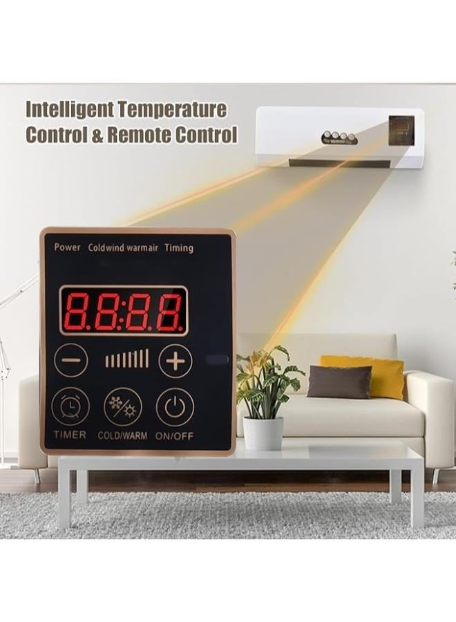 Wish Plus Heater and Air Colling Fan Combo 1800W 2-in-1 Timing Function Heating and Cooling Wall Mounted Electric Air Cooling Fan and Heater Fan with Remote Control for Dormitory Home - Image 5