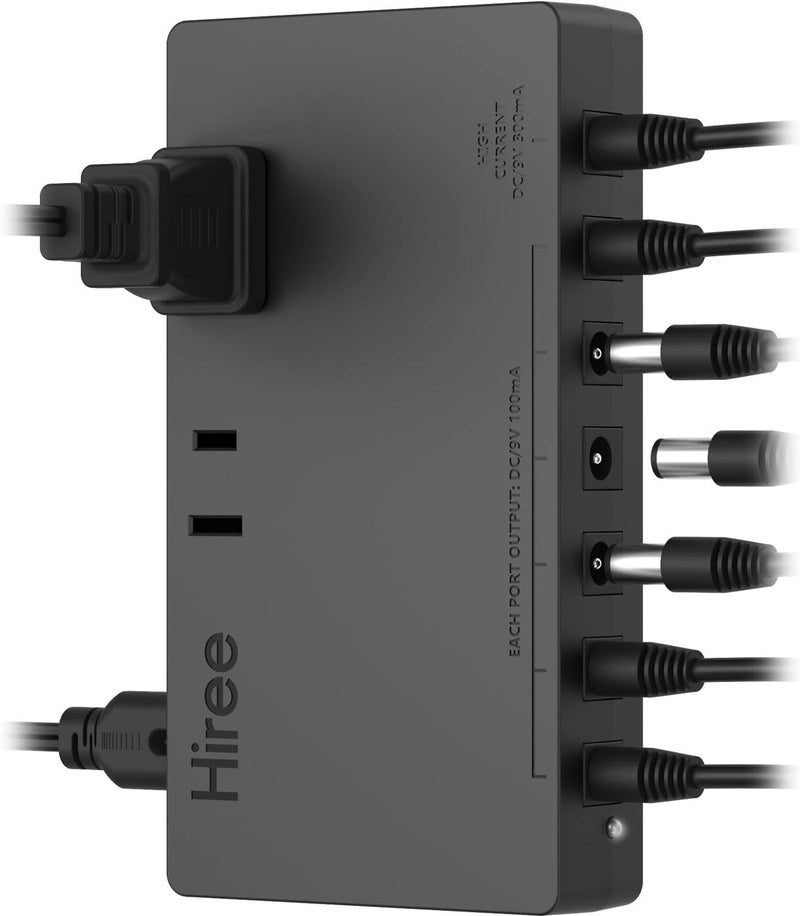 Hiree Guitar Pedal Power Supply 7 DC Output for 9V Effect Pedal Board with 2 AC Outlets for Charging Speaker, Musical Instruments - Image 1