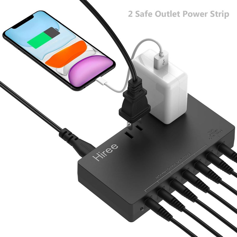 Hiree Guitar Pedal Power Supply 7 DC Output for 9V Effect Pedal Board with 2 AC Outlets for Charging Speaker, Musical Instruments - Image 2