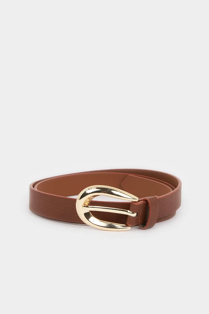 DeFacto Woman Oval Buckle Faux Leather