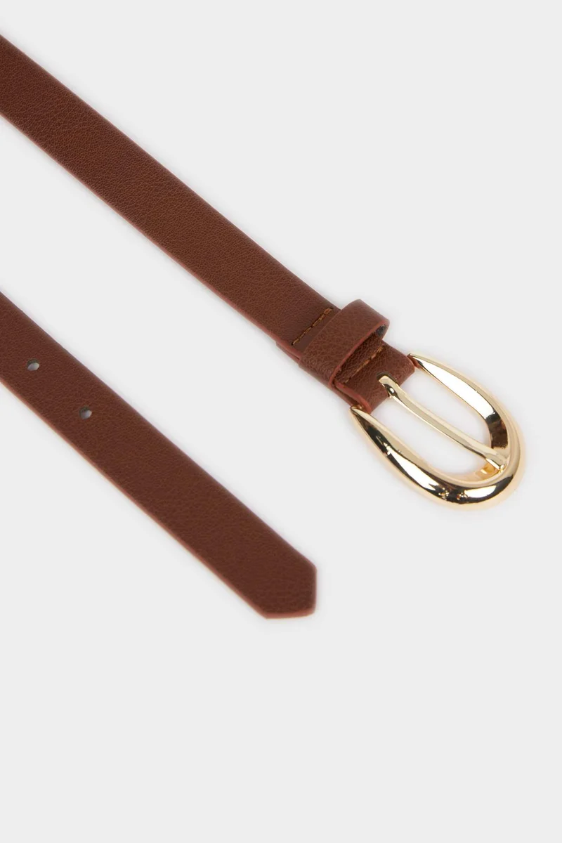 DeFacto Woman Oval Buckle Faux Leather
