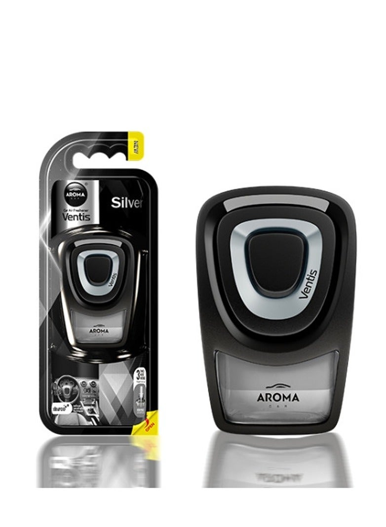 Aroma High Quality Silver Car Air Vent Air Freshener 3 Time More Intense Aroma Ventis - Image 1