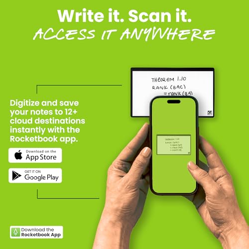 Rocketbook Cloud Cards, Reusable Index Cards, Flashcards, For Study & Presentations 3"x5", With Pen + Towel, Mixed Green & Black (Pack of 80) - Image 5