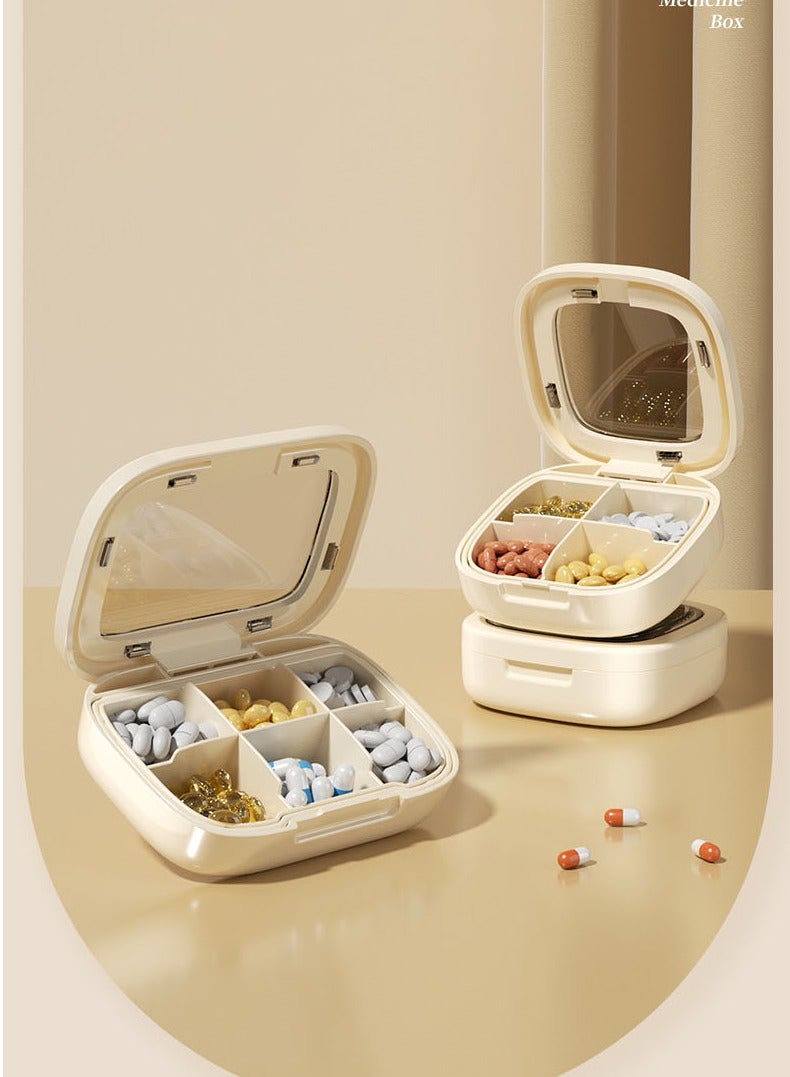 Generic 6 Compartments Portable Pill Box Travel Pill Organizer, Everyday Pill Organizer, Folding Design Pill Box for Wallet Pocket for Vitamins, Cod Liver Oil, Supplements and Medication - Image 5